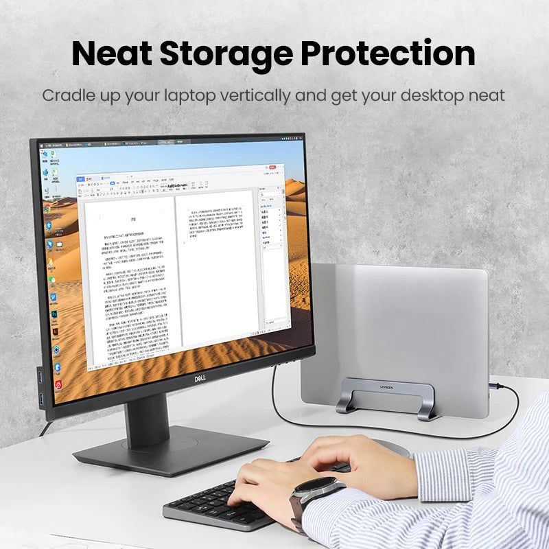 Adjustable Vertical Laptop Stand for Desk Organization
