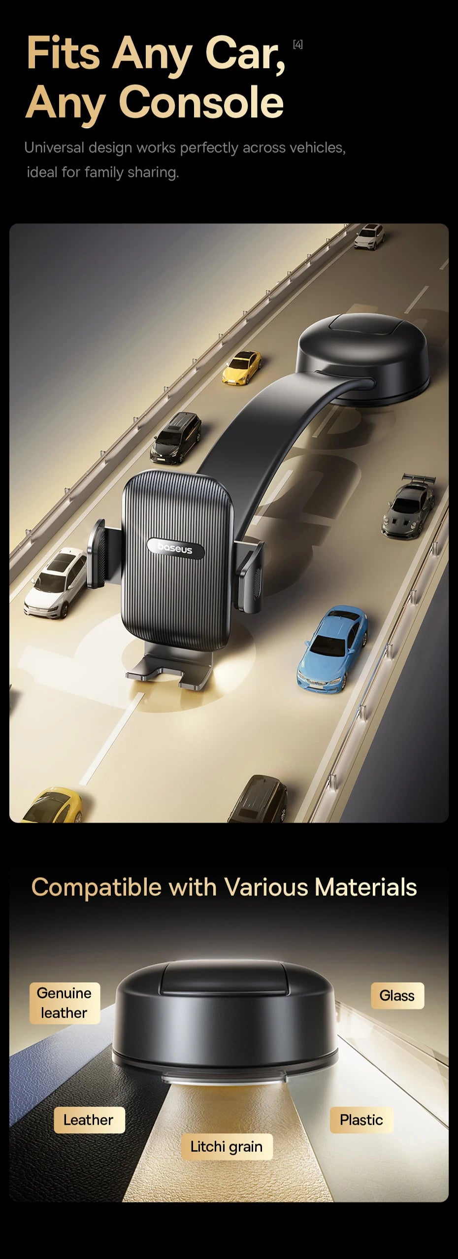 Foldable Dashboard Suction Cup Car Phone Mount - 17