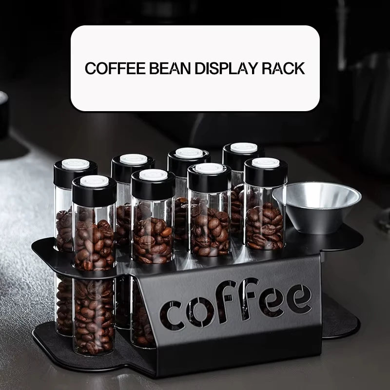 Single Dose Coffee Bean Storage Tubes with Exhaust Valve Rack