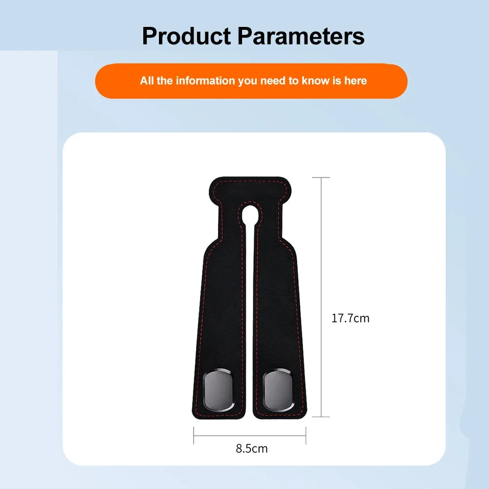 Suede Leather Car Glove Box Hanging Hook for Handbags and Accessories
