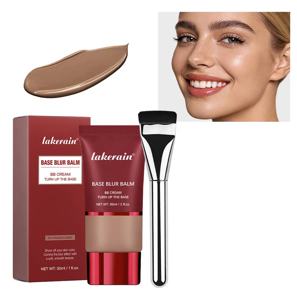 Blurring Makeup Primer and Foundation Balm with Applicator Brush
