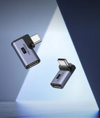 90-Degree USB-C Male to Female Adapter 240W 40Gbps