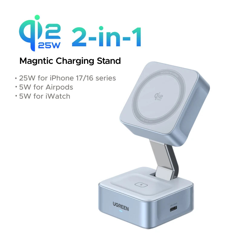2-in-1 Magnetic Foldable Wireless Charging Stand for iPhone and AirPods - 25