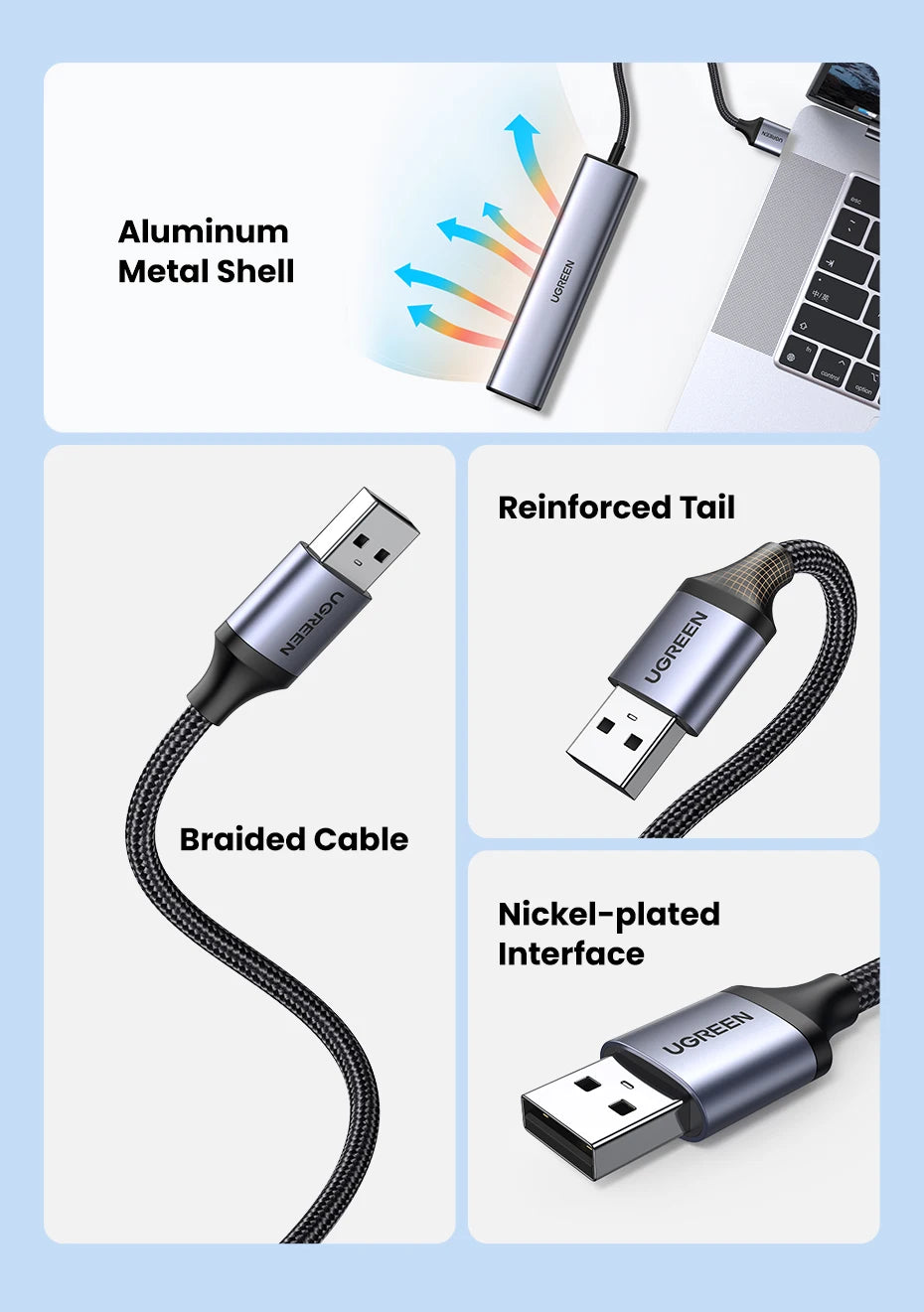 USB 3.0 to Gigabit Ethernet Adapter with 3-Port USB Hub - 20