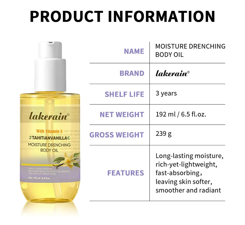 Moisture Drenching Vanilla Body Oil for Dry Skin - 17