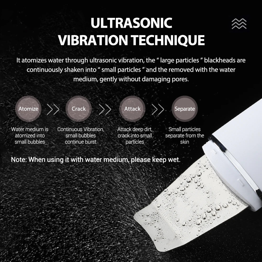 Ultrasonic Facial Skin Scrubber and Pore Cleaner