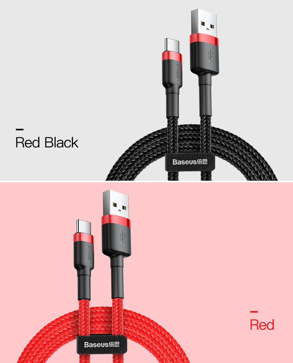 3A Fast Charging USB-A to USB-C Braided Data Cable - 20