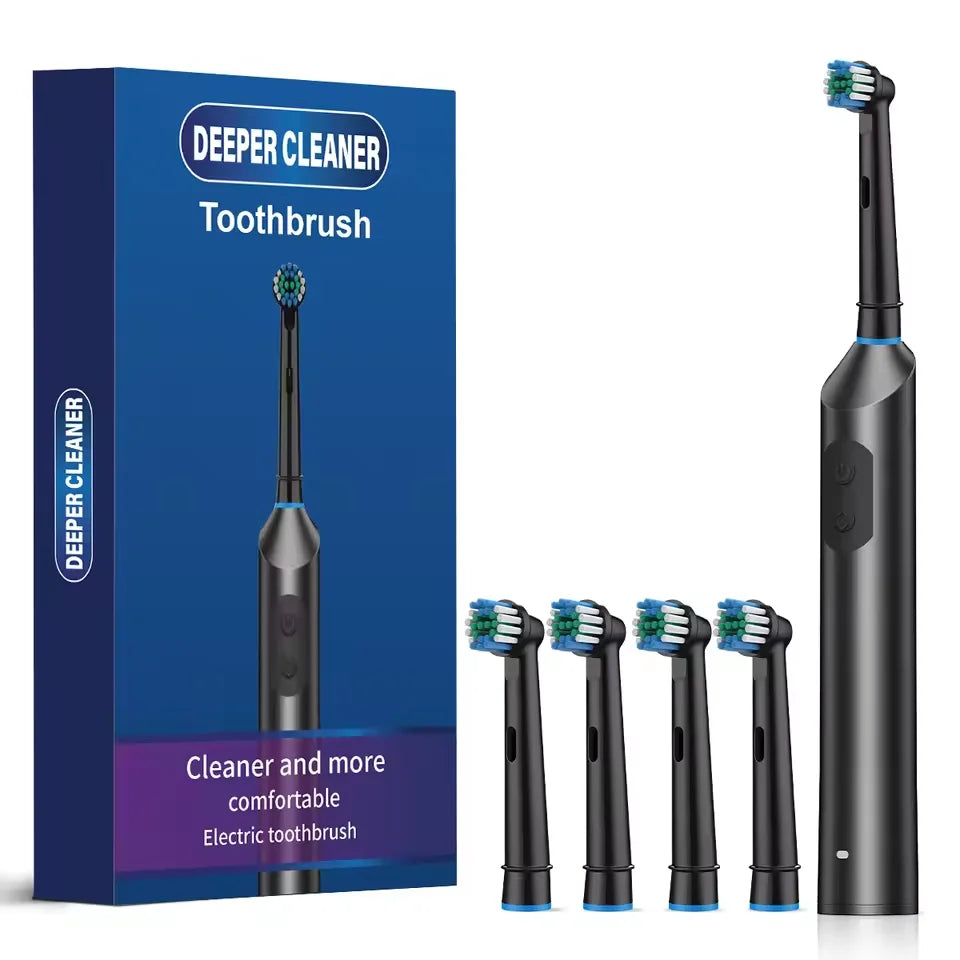 Rechargeable Electric Toothbrush with 5 Modes and 4 Brush Heads