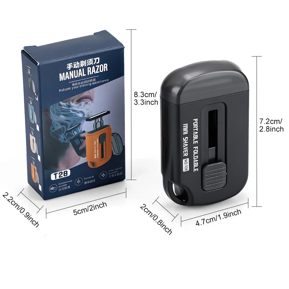 Portable Men's Retractable Manual 6-Layer Blade Shaver - 13