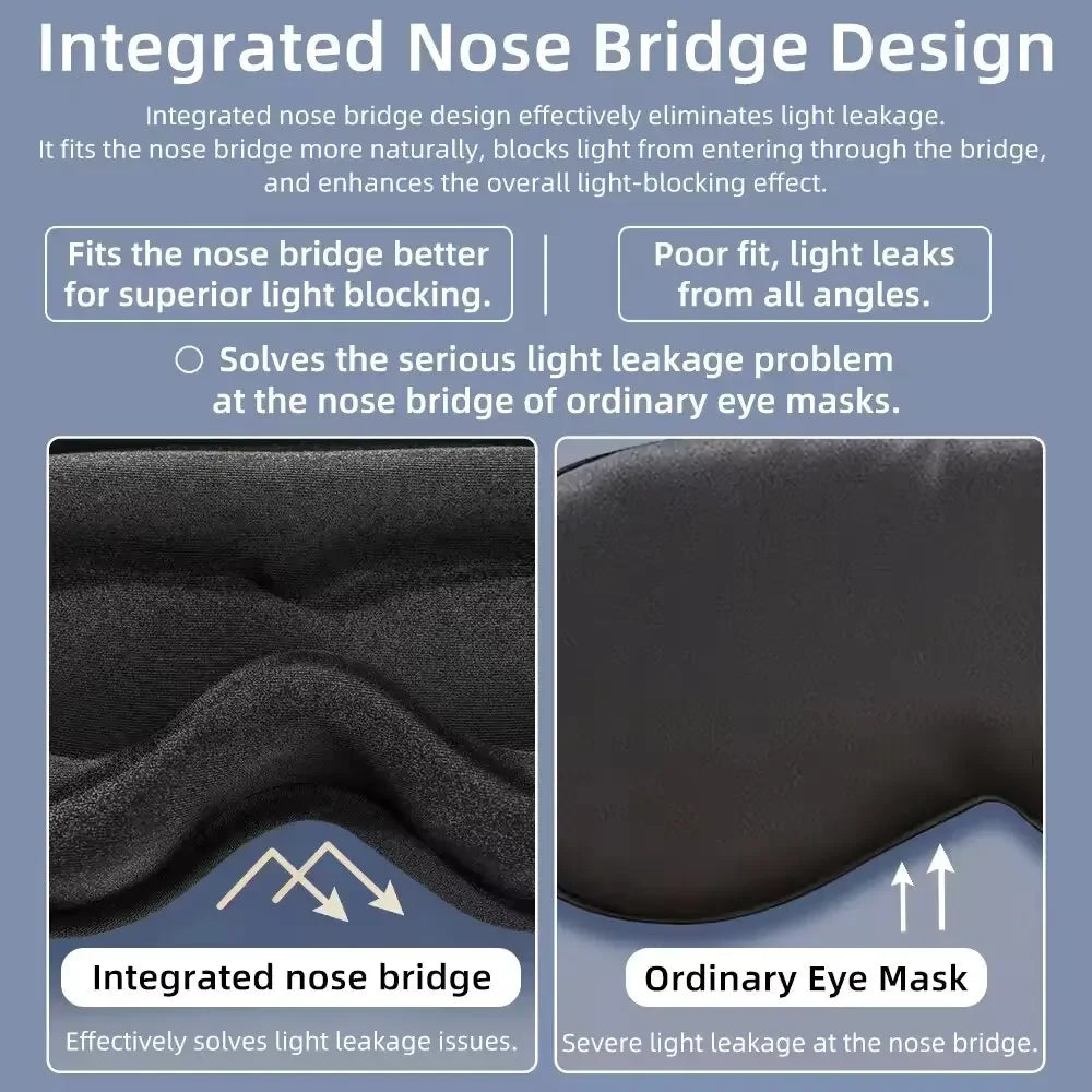 3D Contoured Memory Foam Sleep Mask for Total Light Blocking - 1
