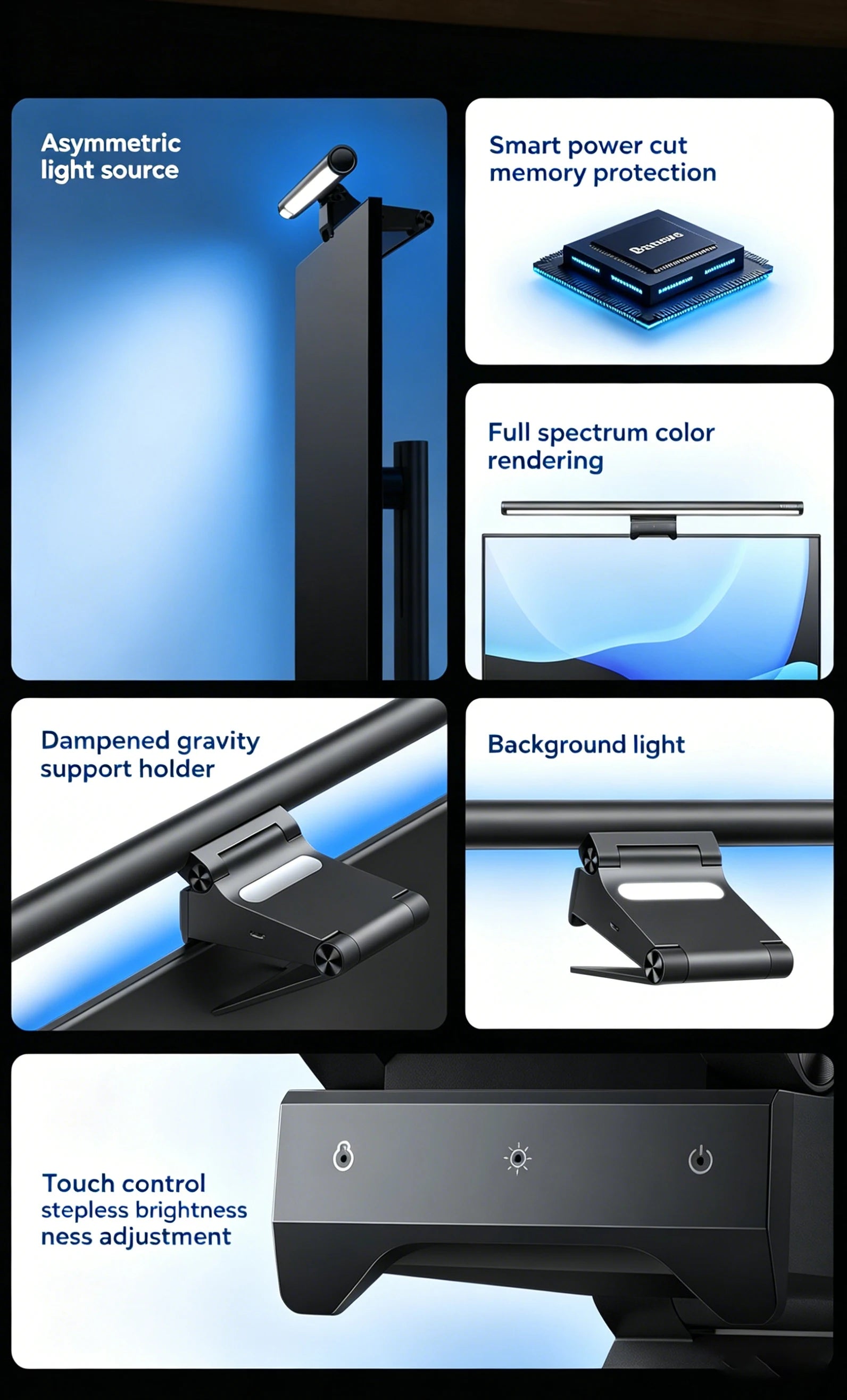 Adjustable LED Monitor Screen Hanging Light Bar - 9