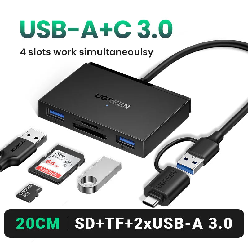 2-in-1 USB 3.0 SD and Micro SD Memory Card Reader Adapter - 26