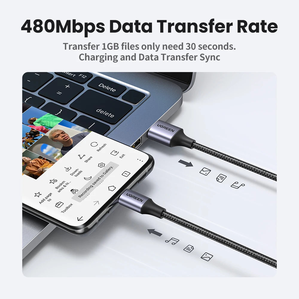 3A Fast Charging USB-A to USB-C Data Cable