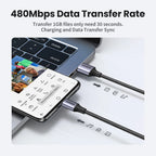 3A Fast Charging USB-A to USB-C Braided Data Cable