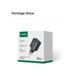 30W GaN Fast Wall Charger with 3 Ports for Smartphones and Tablets
