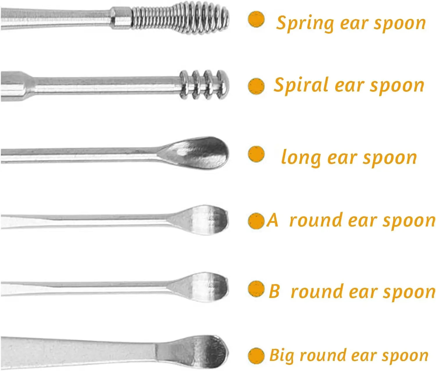 Stainless Steel Ear Wax Removal Cleaning Tool Kit with Storage Case - 4