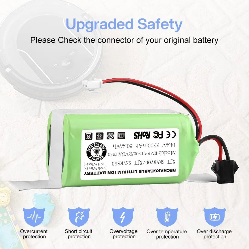 Replacement 14.4V 3500mAh Battery for Robot Vacuum Cleaners