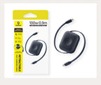 100W Retractable Fast Charging Cable with Watch Wireless Charger