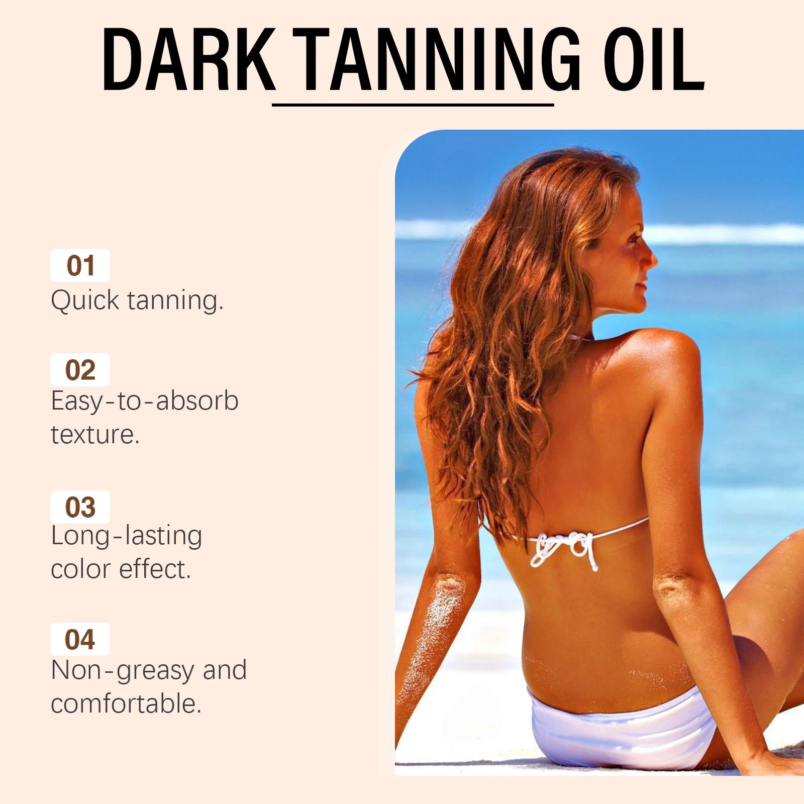 Coconut Oil Dark Tanning Oil for Deep Bronze Glow - 10