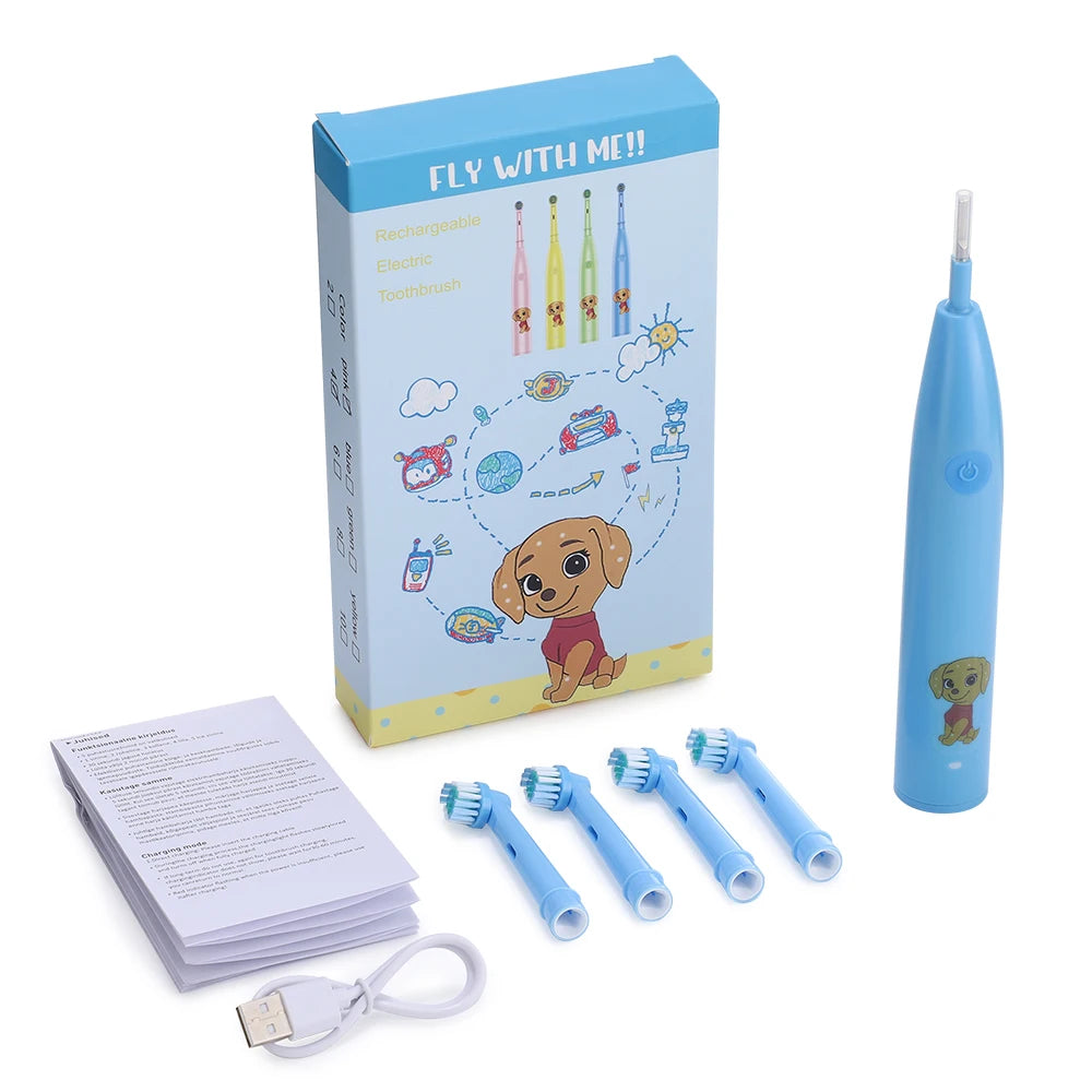 Rechargeable Electric Toothbrush for Kids with 4 Brush Heads - 17