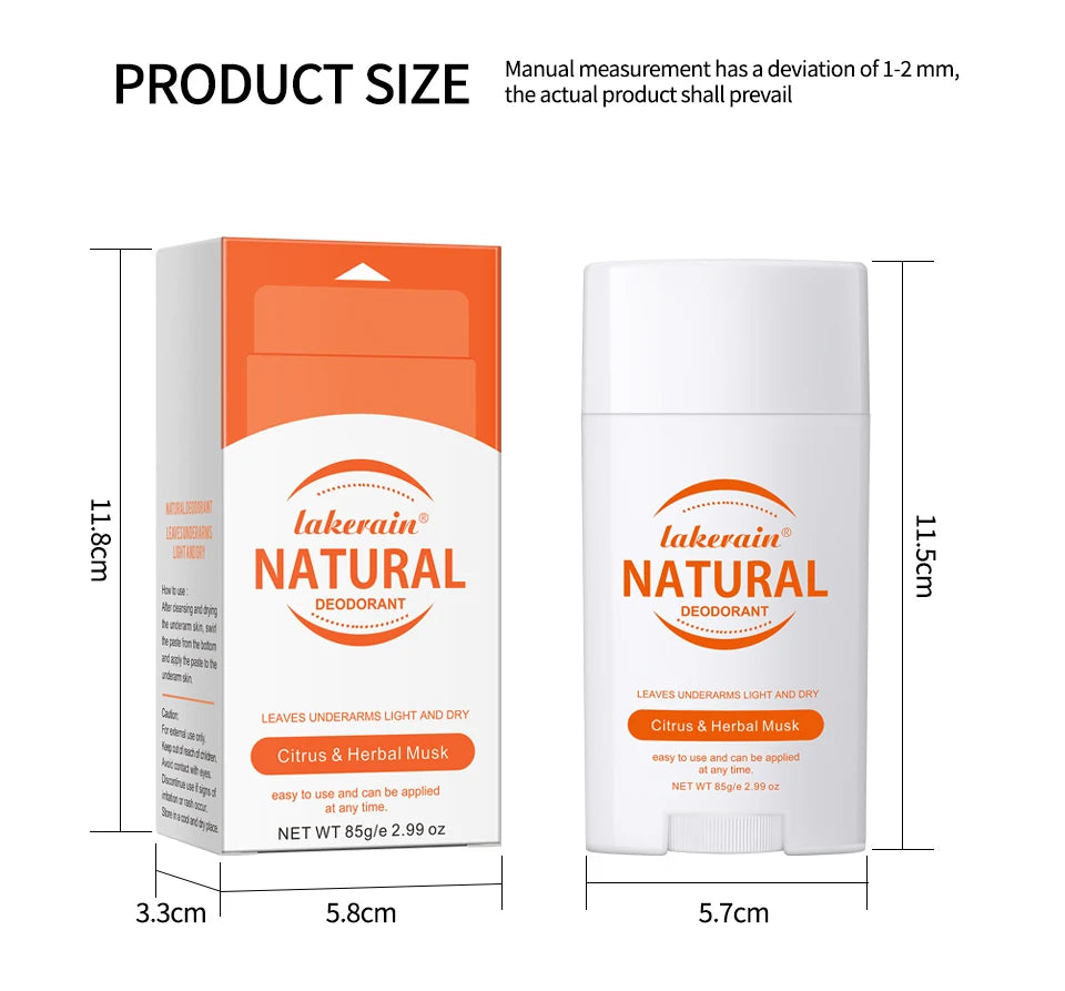 Long-Lasting Natural Solid Deodorant Stick for Men and Women - 17
