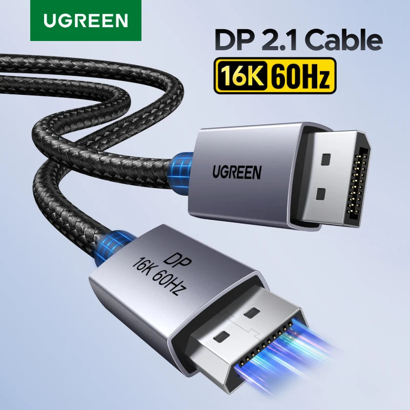 16K DisplayPort 2.1 Cable for Gaming and High-Resolution Monitors