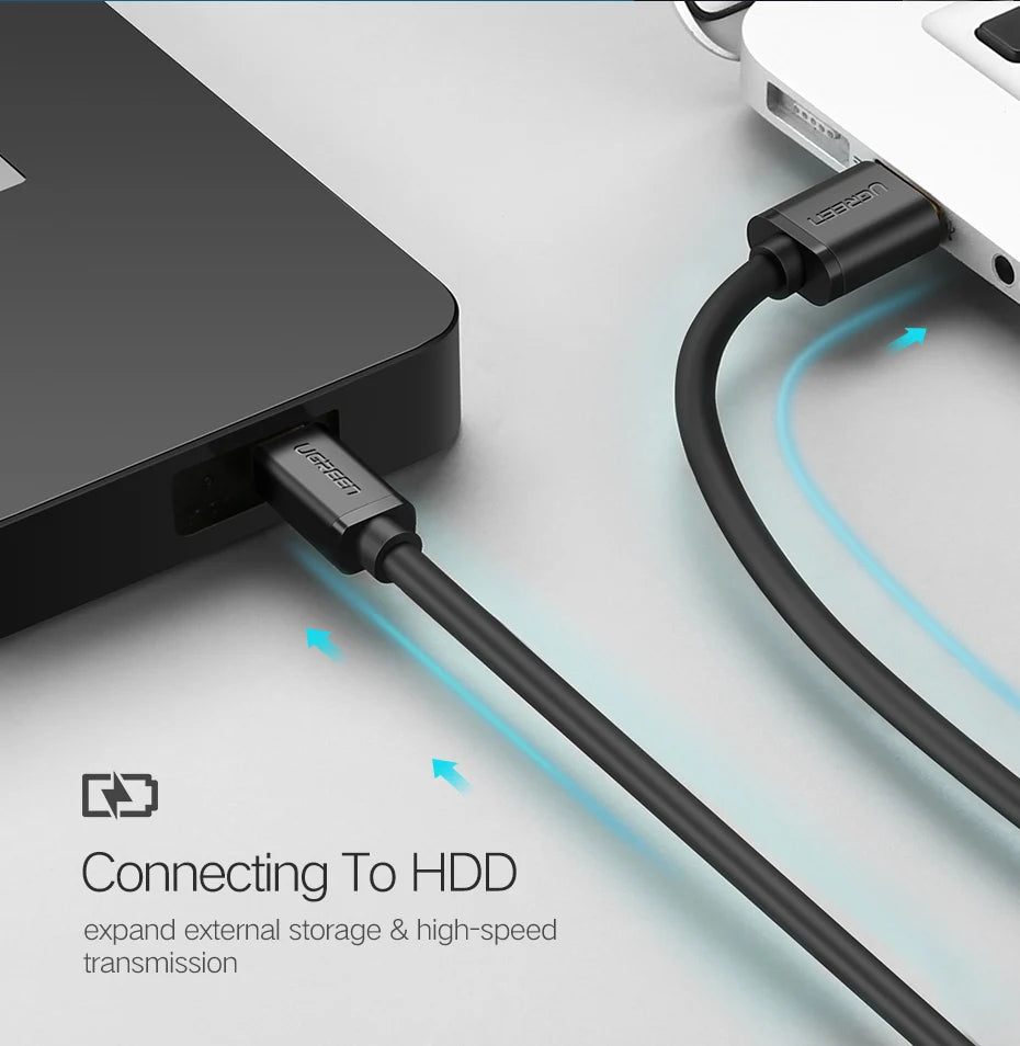 High-Speed Mini USB to USB Data Sync and Charging Cable - 10