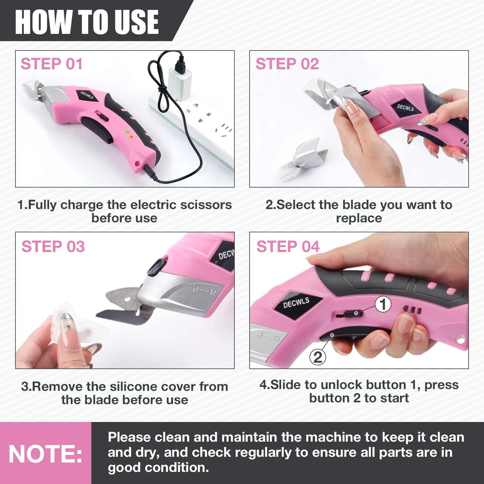 Electric Cordless Fabric Scissors for Sewing and Crafting - 10