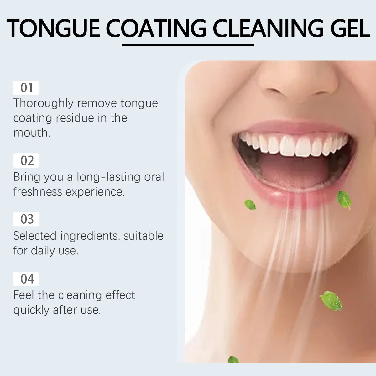 Tongue Cleaning Gel and Scraper Kit for Fresh Breath