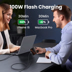 100W USB-C to USB-C Fast Charging Cable for Laptops and Smartphones