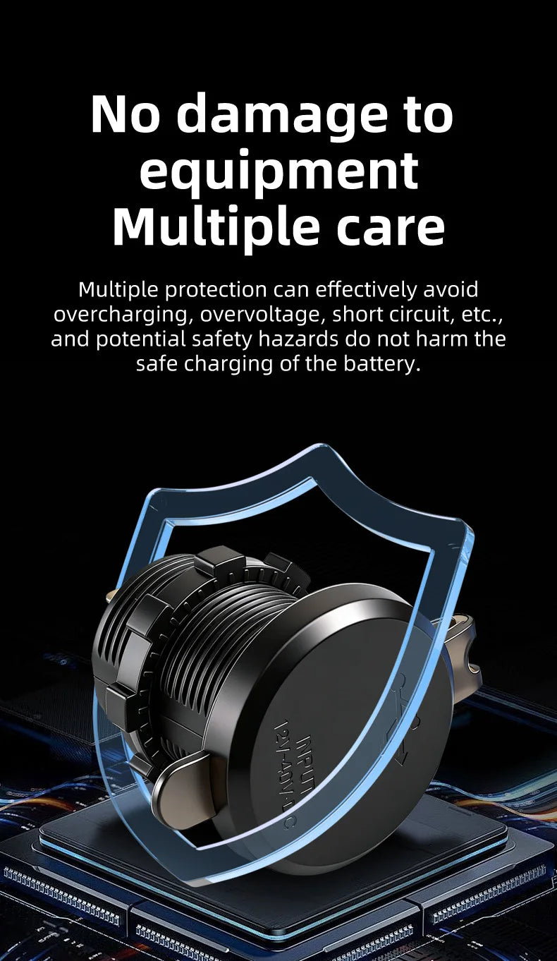 83W 4-Port Fast Charging Car Socket with Dual USB-C and Dual USB-A