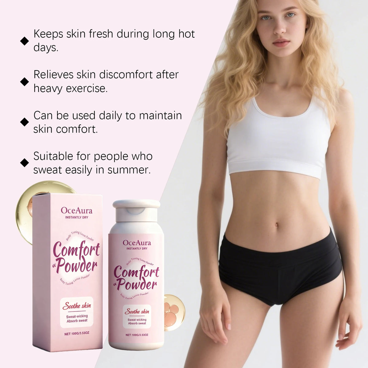 All-Over Sweat-Wicking Body Powder for Anti-Chafing Comfort