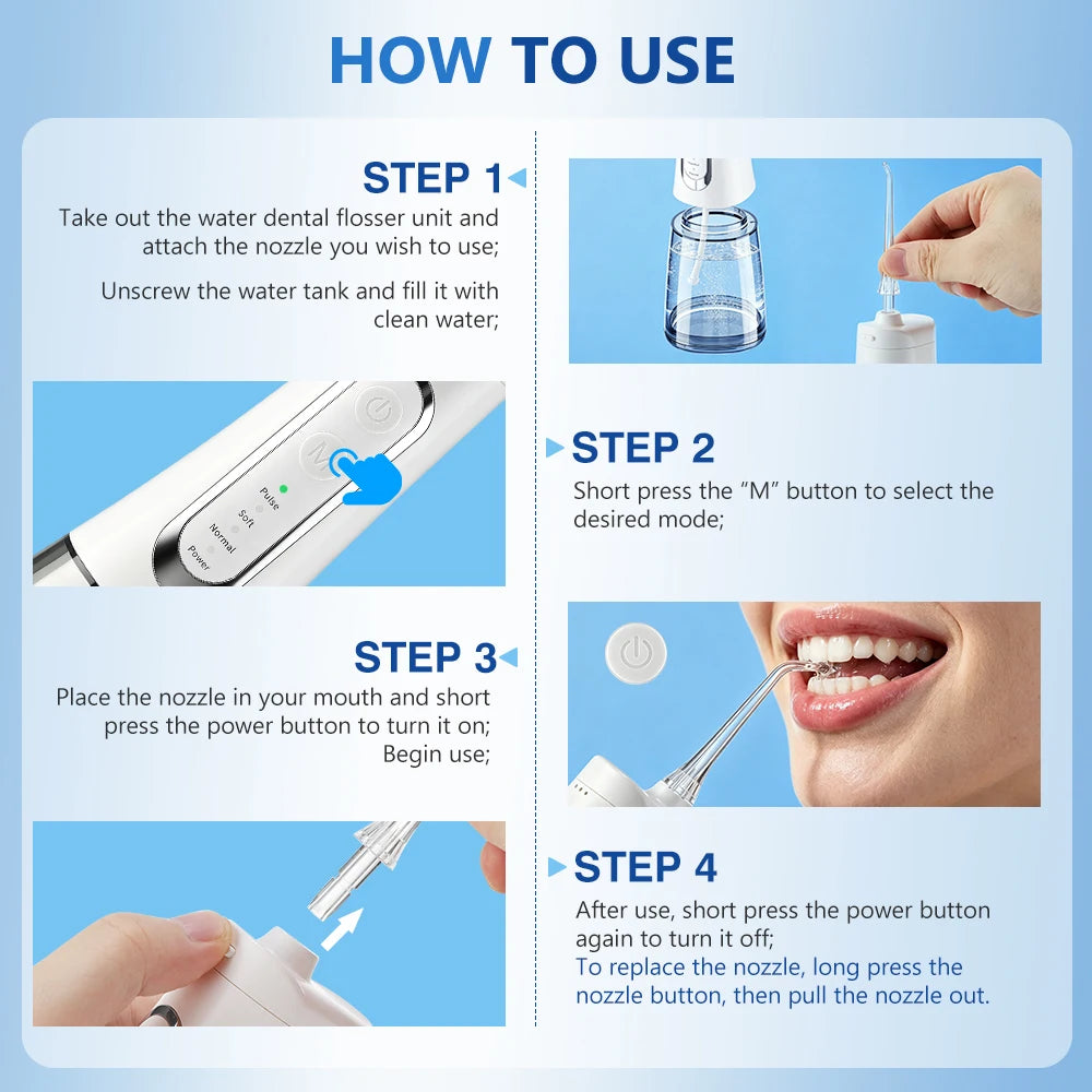Portable Rechargeable Water Flosser for Teeth Cleaning - 13