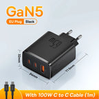 65W GaN Fast Wall Charger for Laptops and Smartphones
