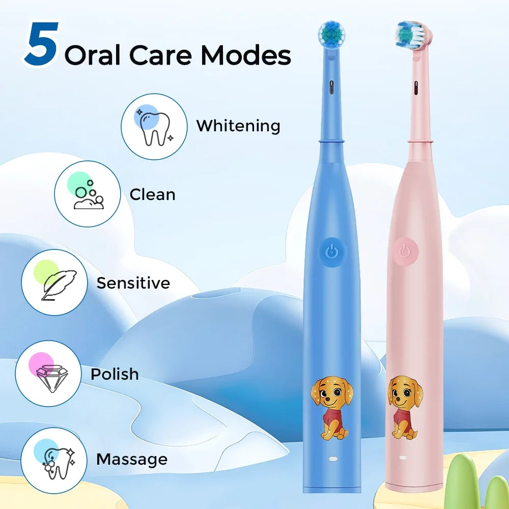 Rechargeable Electric Toothbrush for Kids with 4 Brush Heads - 2
