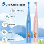 Rechargeable Electric Toothbrush for Kids with 4 Brush Heads