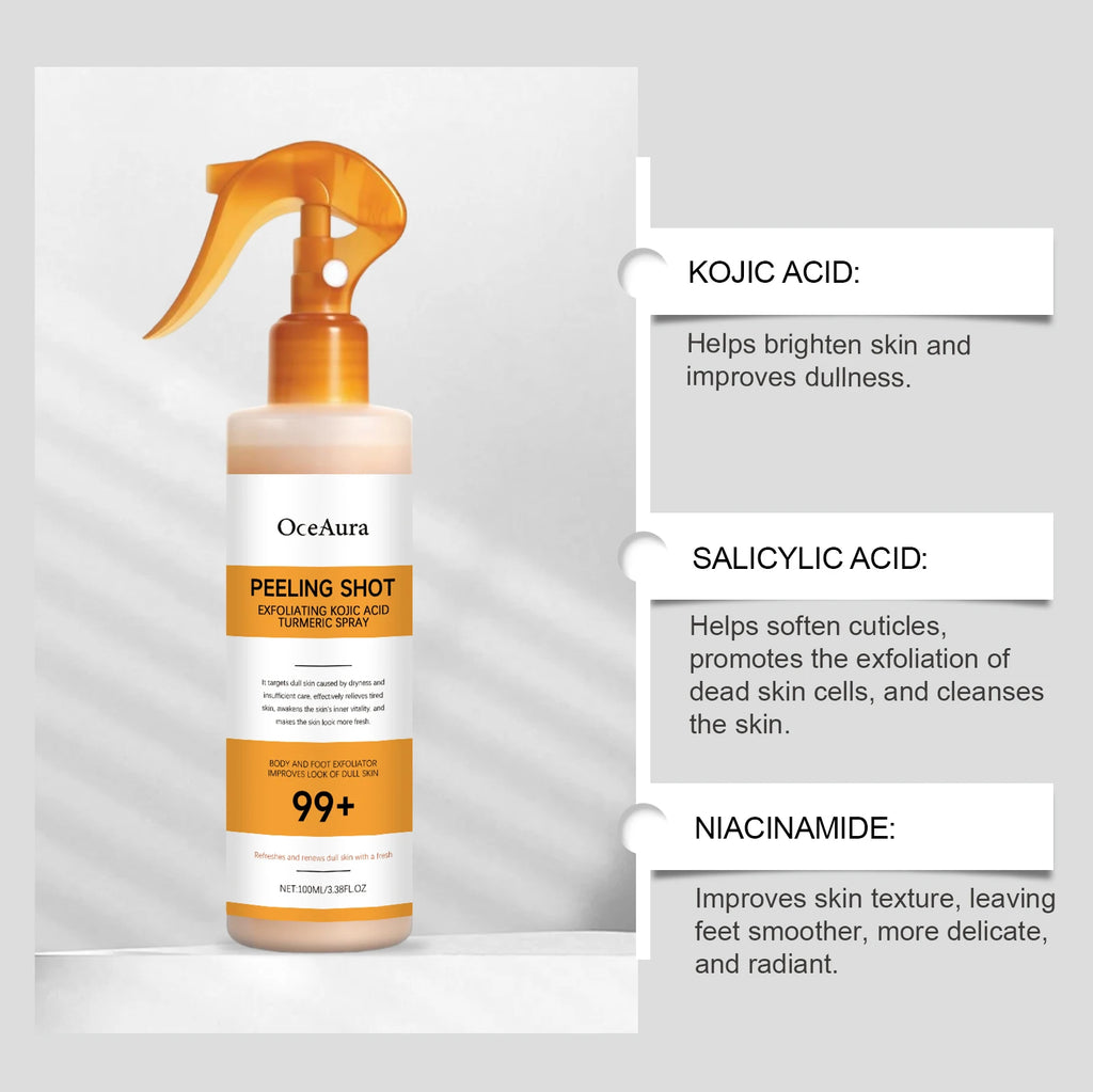 Exfoliating Skin Brightening Spray for Body and Feet