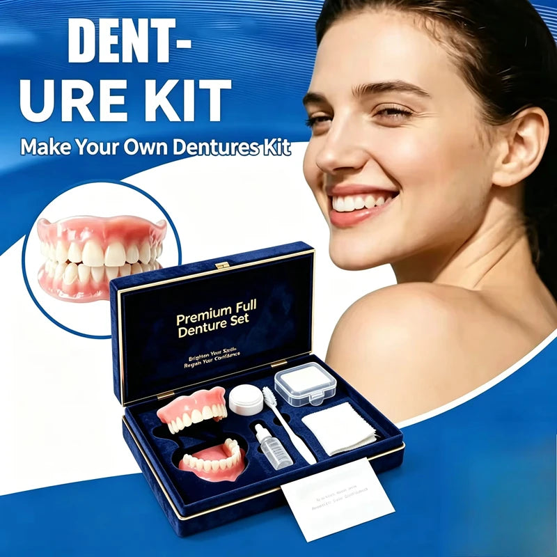 Instant Smile Cosmetic Denture Kit for Upper and Lower Teeth - 10