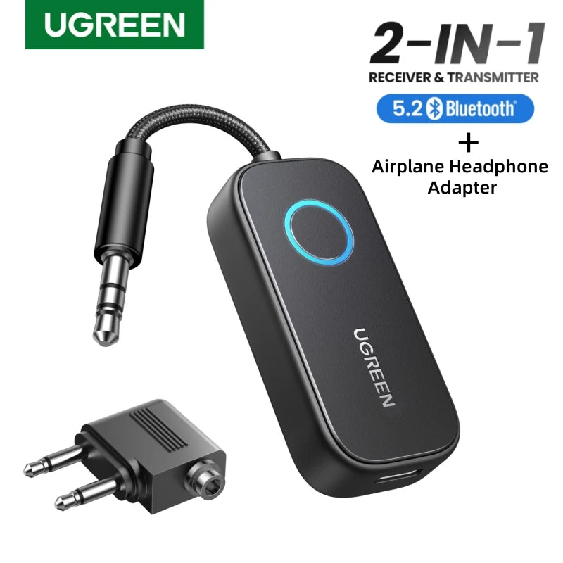 2-in-1 Bluetooth 5.2 Transmitter and Receiver for Airplane and TV