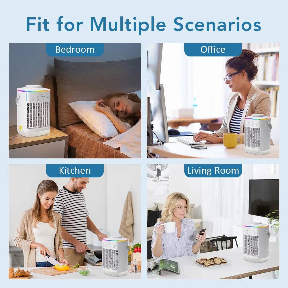 Portable Desktop Air Cooler and Humidifier with Misting Fan - 10