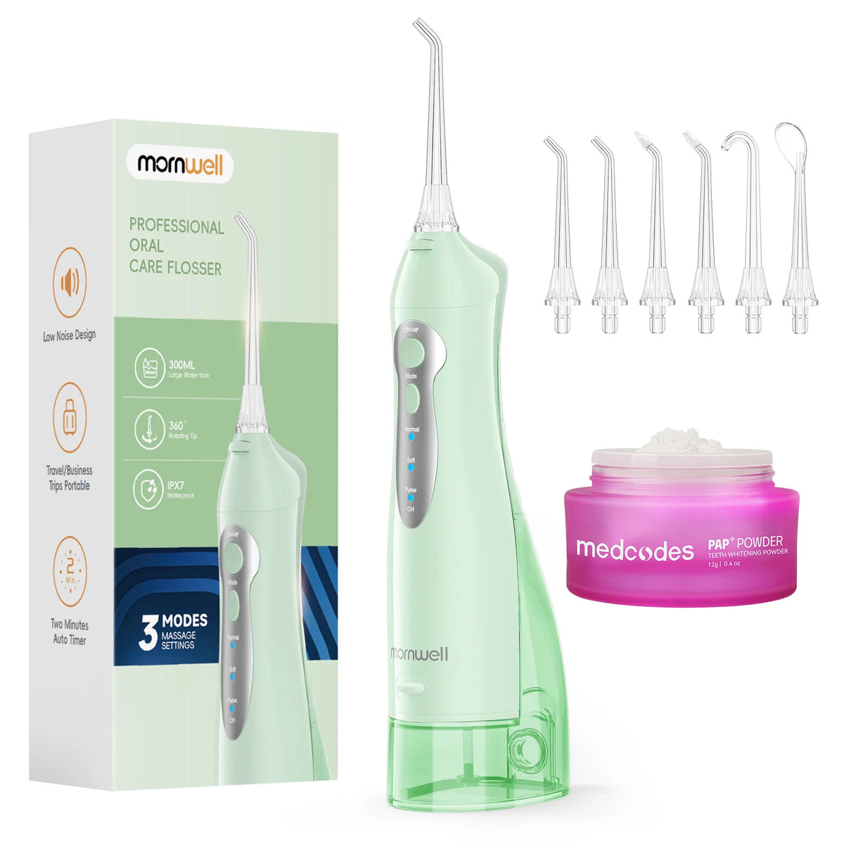 Rechargeable Cordless Water Flosser with 3 Cleaning Modes