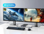 Dual Monitor HDMI KVM Switch for 2 PCs 4K 60Hz