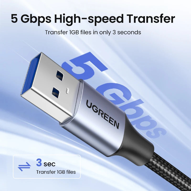 USB 3.0 Male to Female Extension Cable 5Gbps High-Speed Extender - 2
