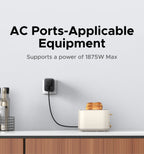 20W Outlet Extender with 4 AC Outlets and 4 USB Charging Ports