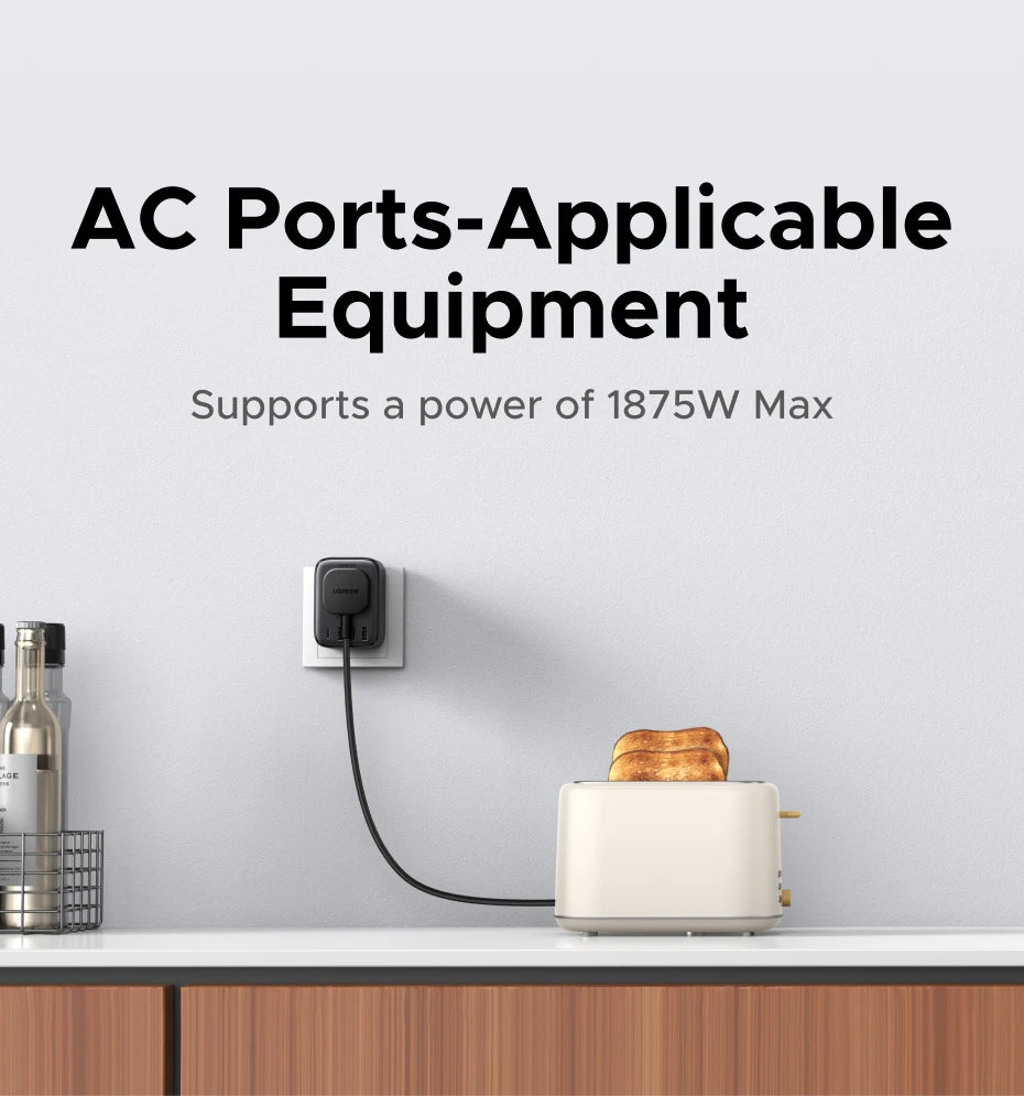 20W Outlet Extender with 4 AC Outlets and 4 USB Charging Ports