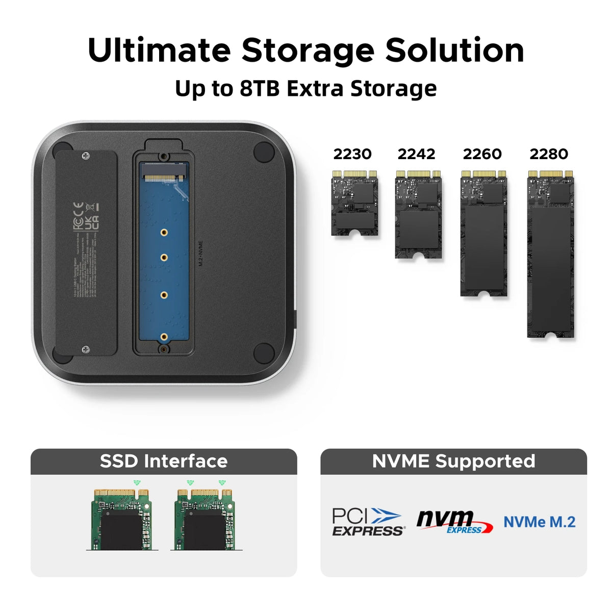 10-in-1 Docking Station for Mac Mini M4 with M.2 NVMe SSD Slot