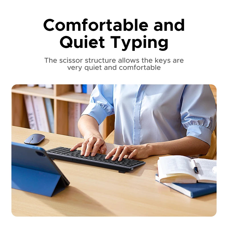 Dual-Mode Bluetooth 5.0 Wireless Keyboard for Laptop and Desktop