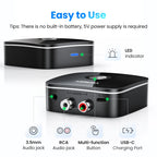 Bluetooth 5.1 RCA & 3.5mm Wireless Audio Receiver with aptX HD