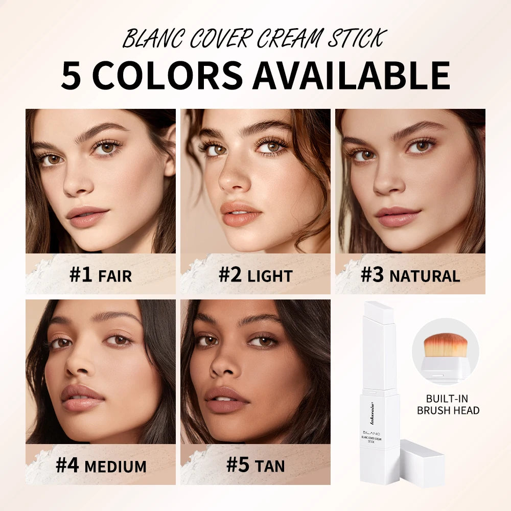 Color-Changing Foundation Stick with Built-in Blending Brush