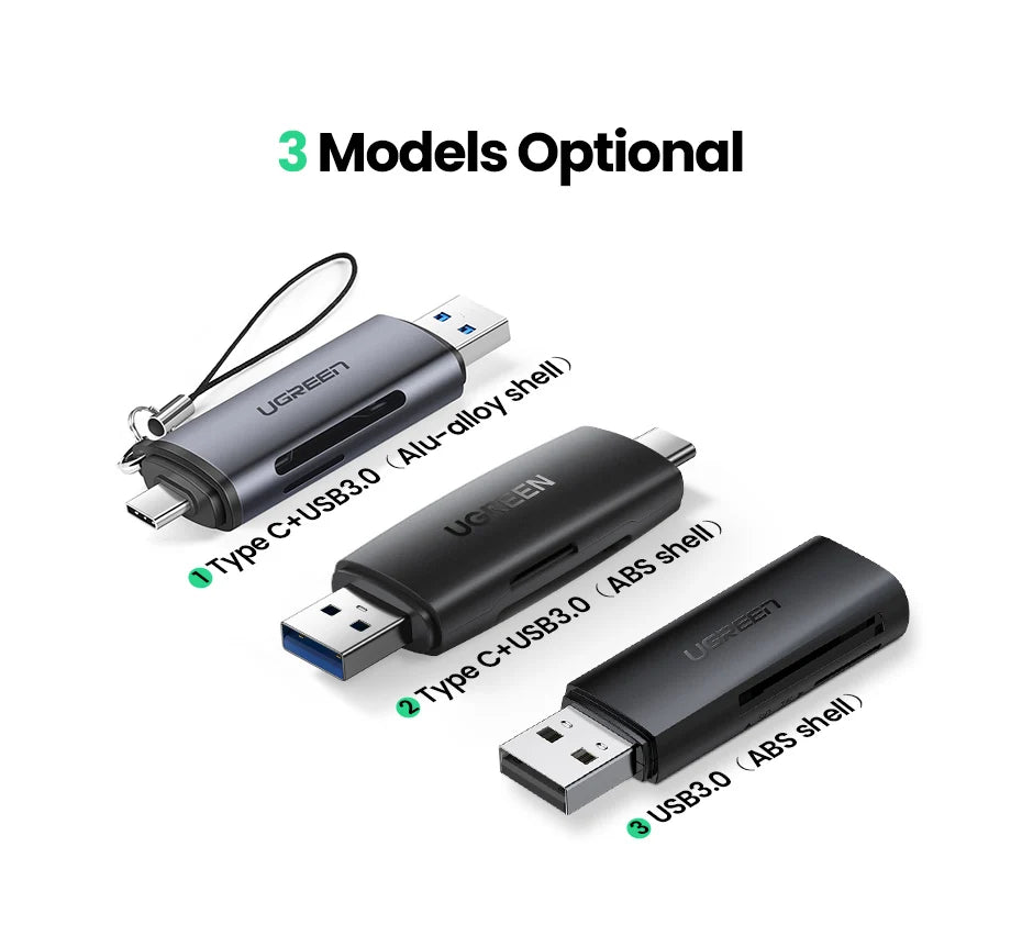 USB 3.0 and USB-C Dual Slot SD and TF Memory Card Reader